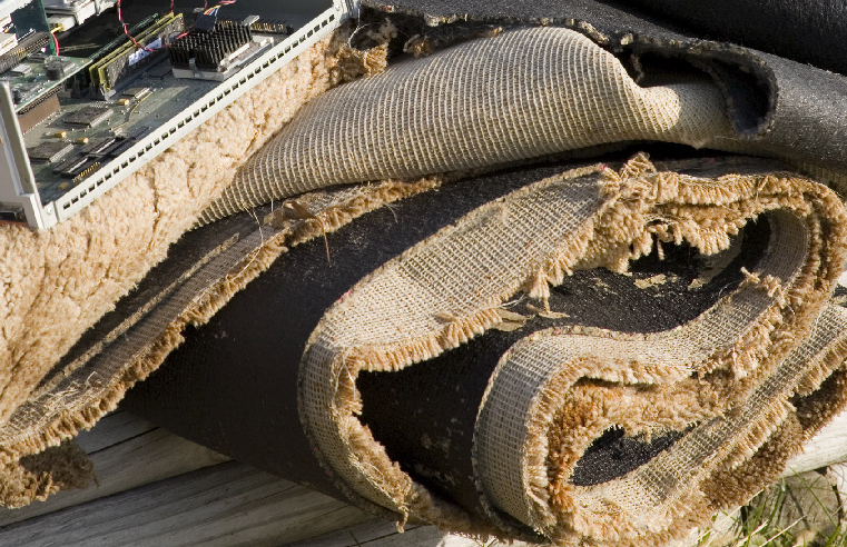 Safe disposal of carpets and other textile flooring waste 