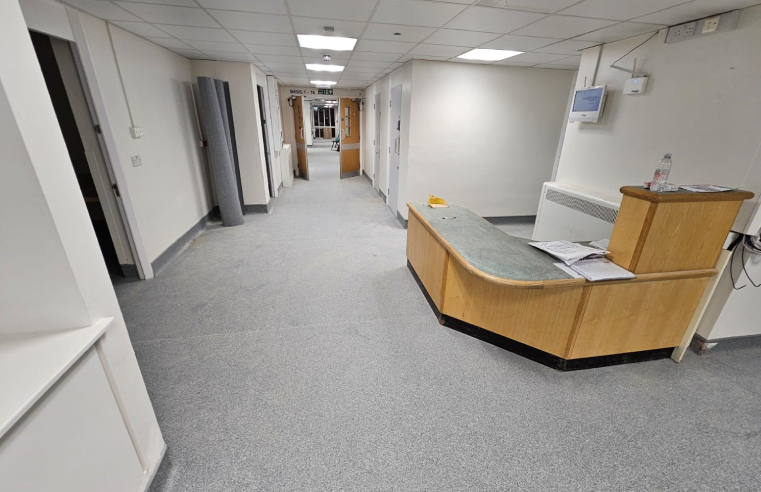 Recofloor waste flooring disposal for hospital refurbishment.