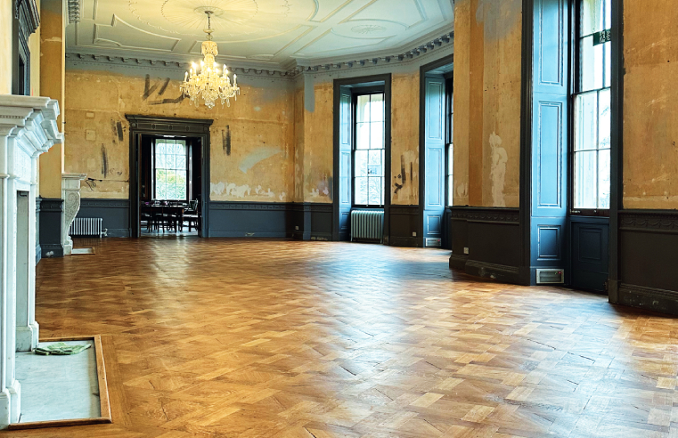 Barrettine’s Armourflex Hardwax Oil restores original wood floors at Hartham Park